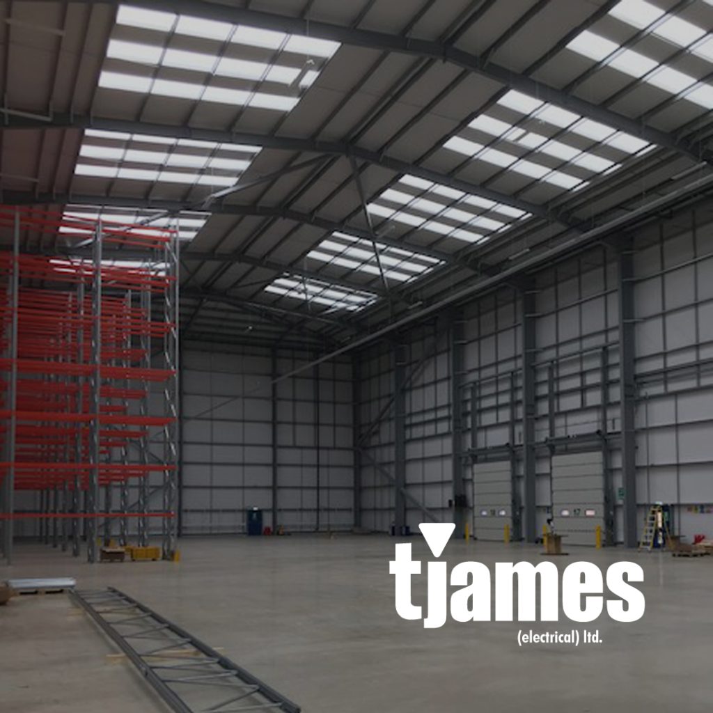 Electrical lighting installation for new warehouse at G-park, Northampton